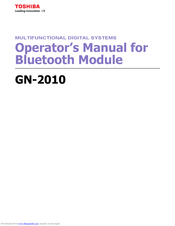 Toshiba GN-2010 Operator's Manual