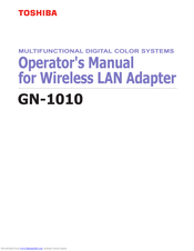 Toshiba GN-1010 Operator's Manual