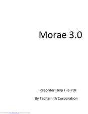 TechSmith Morae 3.0 Manual