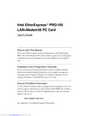 Intel EtherExpress PRO/100 MBLA1656 User Manual