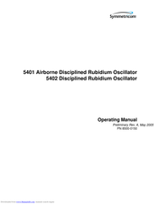 Symmetricom 5402 Operating Manual