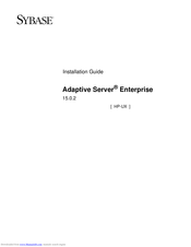 Sybase Adaptive Server 15.0.2 Installation Manual