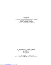 Micro Computer Specialists IRV-686 User Manual