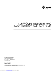 Sun Microsystems Sun Crypto Accelerator 4000 Installation And User Manual