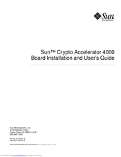 Sun Microsystems Sun Crypto Accelerator 4000 Board Installation And User Manual