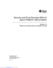 Sun Microsystems Security and Trust Services APIs 1.0 Reference Implementation Installation Manual