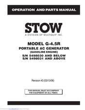 Stow G-4.5R Operation And Parts Manual