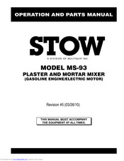 Stow MS-93 Operation And Parts Manual