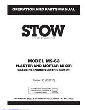 Stow MS-63 Operation And Parts Manual