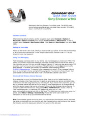 Sony Ericsson Cincinnati Bell W300i Quick Start Manual