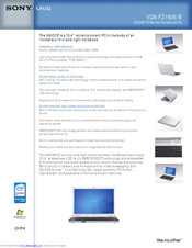 Sony VAIO VGN-FZ190E/B Specifications