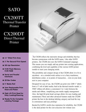SATO CX200TT Overview