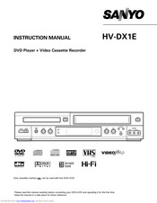 Sanyo HV-DX1E Instruction Manual