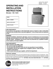 Rheem 136-1826 Operating And Installation Manual