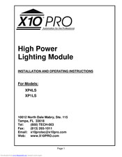 X-10 X10 PRO XP1LS Installation And Operating Instructions Manual