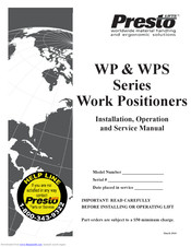 Presto WPS Series Installation, Operation And Service Manual