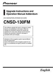 Pioneer CNSD-130FM Upgrade Instructions