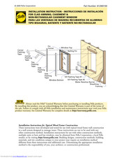 Pella 812W0100 Installation Instructions Manual