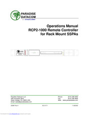 Paradise Datacom RCP2-1000 Operation Manual