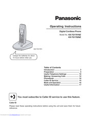 Panasonic KX-TG1702NZ Operating Instructions Manual