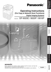 Panasonic DP-8016P Operating Instructions Manual