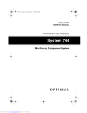 Optimus System 744 Owner's Manual