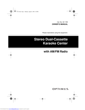 Optimus Stereo Dual-Cassette Karaoke Center Owner's Manual