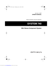 Optimus SYSTEM 740 Owner's Manual