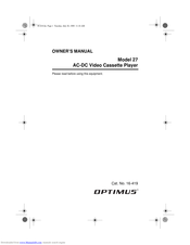 Optimus Model 27 Owner's Manual