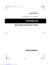 Optimus SYSTEM 728 Owner's Manual