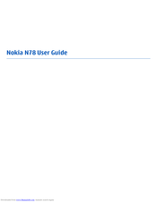 Nokia N78 User Manual