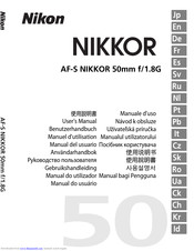 Nikon AF-S NIKKOR 85mm f/1.8G User Manual