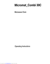 AEG Micromat COMBI 30C Operating Instructions Manual