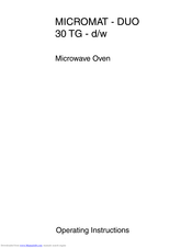 AEG Micromat-Duo 30 TG Operating Instructions Manual