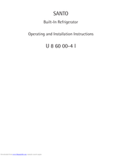 Aeg SANTO U86000-4I Operating And Installation Manual