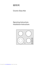 AEG CERAMIC HOB 6010 K Operating Instructions Manual