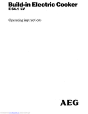 AEG E 64.1 LV Operating Instructions Manual
