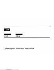 AEG K 3.01 Operating And Installation Instructions