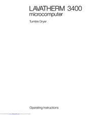 AEG LAVATHERM 3400 Operating Instructions Manual