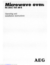 AEG FX 30 Z Operating And Installation Instructions
