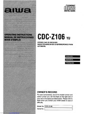 Aiwa CDC-Z106 Operating Instructions Manual