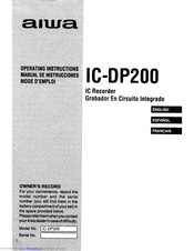 Aiwa IC-DP200 Operating Instructions Manual