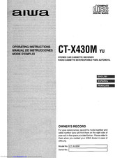 Aiwa CT-X430MYU Operating Instructions Manual