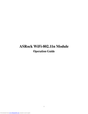 ASROCK WiFi-802.11n Operation Manual