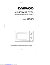 Daewoo KOR-63F5 Operation And Cooking Manual