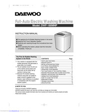 Daewoo DWF-180MNP Instruction Manual