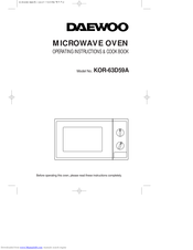 Daewoo KOR-63D59A Operating Instructions & Cook Book