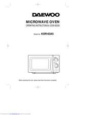 Daewoo KOR-63A5 Operating Instructions & Cook Book