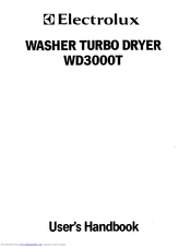 Electrolux WD3000T User Handbook Manual