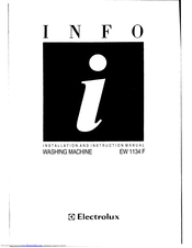 Electrolux EW 1134 F Installation And Instruction Manual